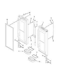 Refrigerator Door Parts Diagram and Parts List for  Jenn-Air Refrigerator