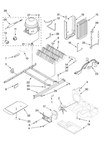 Unit Parts Diagram and Parts List for  Amana Refrigerator