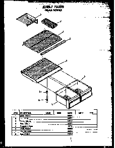 Shelf Parts Diagram and Parts List for MN10 Caloric Refrigerator