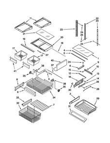Shelf Parts Diagram and Parts List for  Jenn-Air Refrigerator