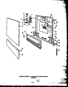 Section 3 Diagram and Parts List for  Caloric Dishwasher