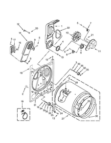 Bulkhead Parts Diagram and Parts List for  Crosley Dryer