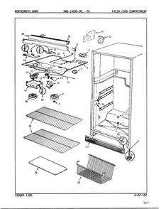 Fresh Food Compartment Diagram and Parts List for  Admiral Refrigerator