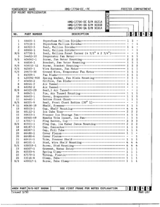 Freezer Compartment Page 2 Diagram and Parts List for  Admiral Refrigerator
