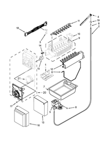 Icemaker Parts Diagram and Parts List for  Jenn-Air Refrigerator