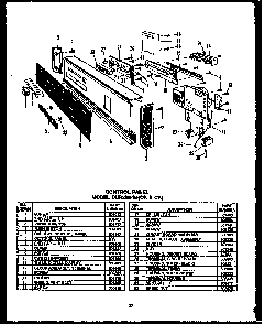 Section 12 Diagram and Parts List for  Caloric Dishwasher