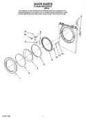 DOOR PARTS, OPTIONAL PARTS (NOT INCLUDED) Diagram and Parts List for  Amana Dryer