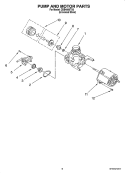PUMP AND MOTOR PARTS Diagram and Parts List for  Magic Chef Dishwasher