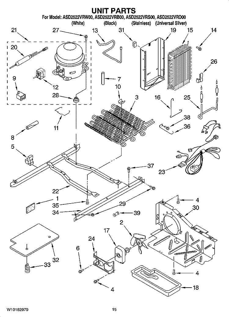 Part Location Diagram of W10466698 Whirlpool COVER-UNIT