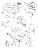 Chassis And Frame Diagram and Parts List for 96018000501 Poulan Lawn Tractor