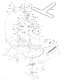 Mower DeckCutting Deck Diagram and Parts List for 96018000501 Poulan Lawn Tractor