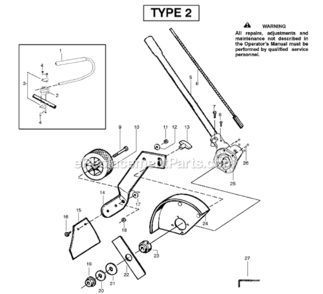 Page A Diagram and Parts List for Type 2 Poulan Edger
