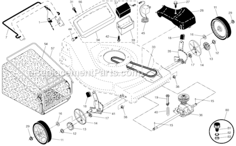 Page B Diagram and Parts List for 96142007700 Poulan Lawn Mower