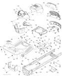 Chassis And Enclosures Diagram and Parts List for 96046002202 Poulan Lawn Tractor