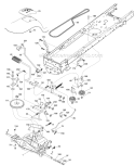 Drive Diagram and Parts List for 96046002202 Poulan Lawn Tractor