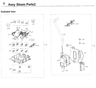 Part Location Diagram of DG96-00532A Samsung Assembly WIRE HARNESS-STEAM;NV51K6650S*,240V