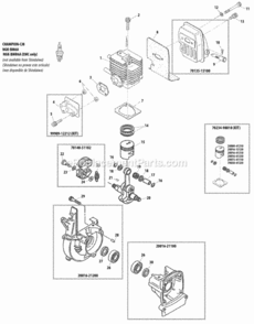 Crankcase_Cylinder_Muffler Diagram and Parts List for  Shindaiwa Trimmer