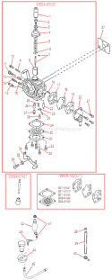 Carburetor (Non EPA/CARB) Diagram and Parts List for  Shindaiwa Trimmer