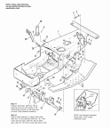 Frame  Footrest Group Diagram and Parts List for  Simplicity Lawn Tractor