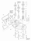44  50 Mower Deck - Housing Arbors  Blades Group (984947) Diagram and Parts List for  Simplicity Lawn Tractor