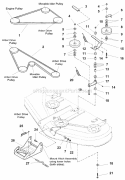 44  50 Mower Deck - Clutch  Support Group (2983858 2984271) Diagram and Parts List for  Simplicity Lawn Tractor