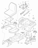 Seat  Seat Deck Group (985909 987928) Diagram and Parts List for  Simplicity Lawn Tractor