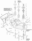 44  50 Mower Deck - Housing Arbors  Blades Group - BS Professional Series Diagram and Parts List for  Simplicity Lawn Tractor