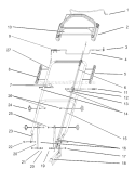 Handle and Control Assembly Diagram and Parts List for 230000001-230999999 - 2003 Toro Lawn Mower