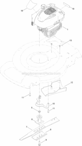 Engine_And_Blade_Assembly Diagram and Parts List for 314200001 - 314999999 Toro Lawn Mower
