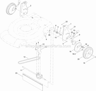 Transmission_And_Rear_Wheel_Drive_Assembly Diagram and Parts List for 314200001 - 314999999 Toro Lawn Mower