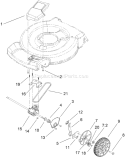 Front Axle Assembly Diagram and Parts List for 290000001-290999999 - 2009 Toro Lawn Mower
