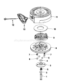 Rewind Starter Diagram and Parts List for 1000001-1999999 - 1991 Toro Snow Blower