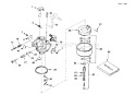 Carburetor Diagram and Parts List for 59000001-59999999 - 1995 Toro Snow Blower