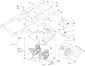 Hydro and Belt Drive Assembly Diagram and Parts List for 250000001-250999999 - 2005 Toro Lawn Tractor
