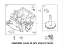Crankcase Assembly Diagram and Parts List for 250000001-250999999 - 2005 Toro Lawn Tractor