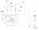 Spindle and Belt Drive Assembly Diagram and Parts List for 240000001-240999999 - 2004 Toro Lawn Tractor