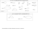 Carburetor Overhaul Kit Assembly Diagram and Parts List for 260000001-260999999 - 2006 Toro Lawn Tractor