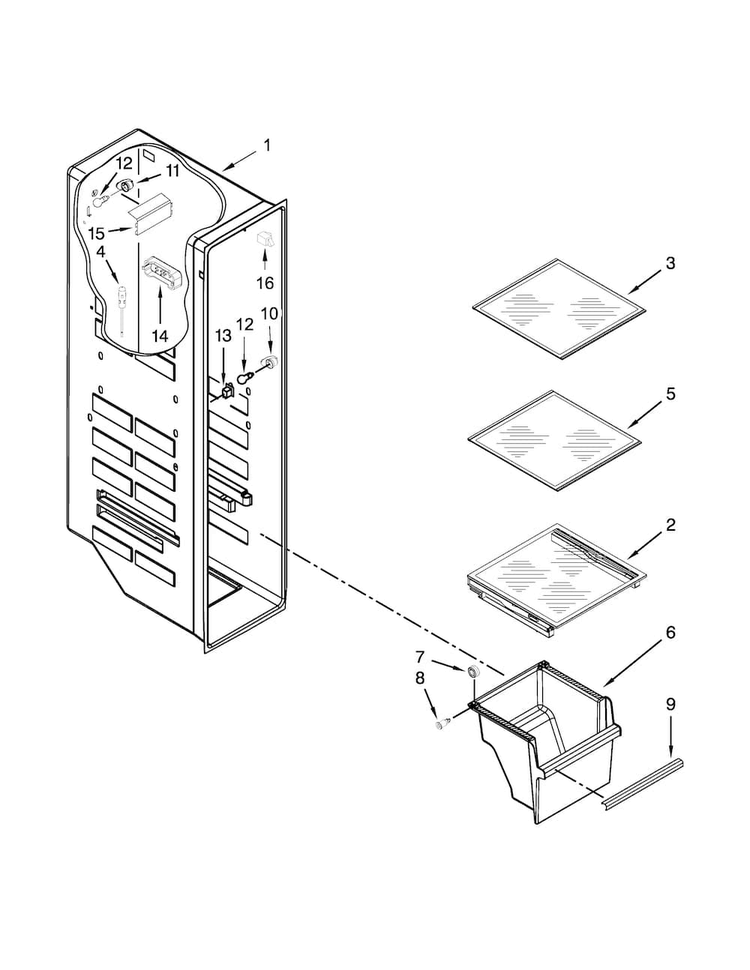 Part Location Diagram of W10836801 Whirlpool COVER