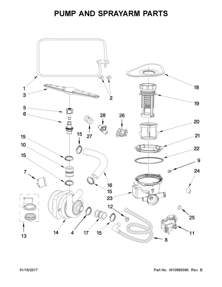 Part Location Diagram of W10717669 Whirlpool FILTER