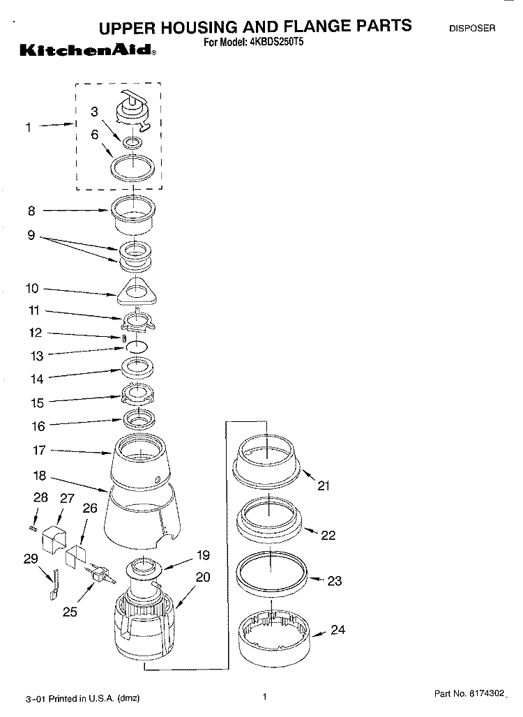 Part Location Diagram of 4211308 Whirlpool FLANGE