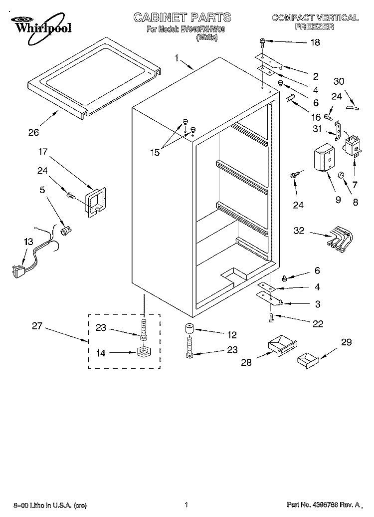 Part Location Diagram of W10080120 Whirlpool Power Cord
