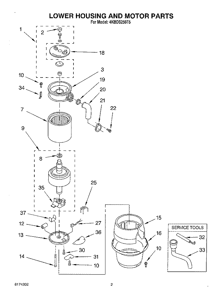 Part Location Diagram of WP8174310 Whirlpool Garbage Disposal Wrench