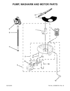 Part Location Diagram of W11025157 Whirlpool Pump and Motor Assembly