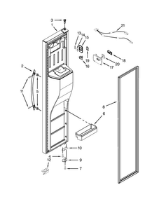 Freezer Door Parts Diagram and Parts List for  Kenmore Refrigerator