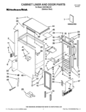 CABINET LINER AND DOOR PARTS Diagram and Parts List for  KitchenAid Ice Maker
