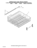 UPPER RACK AND TRACK PARTS Diagram and Parts List for  Whirlpool Dishwasher