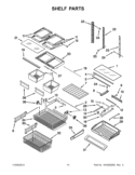 SHELF PARTS Diagram and Parts List for  KitchenAid Refrigerator