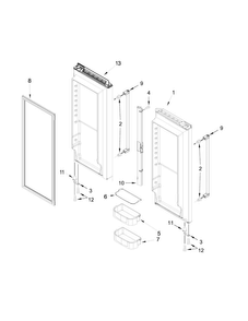 Refrigerator Door Parts Diagram and Parts List for  KitchenAid Refrigerator