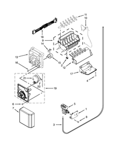 Icemaker Parts Diagram and Parts List for  Kenmore Refrigerator
