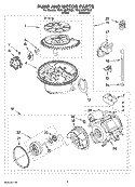 Part Location Diagram of WPW10348269 Whirlpool Dishwasher Drain Pump